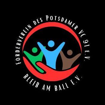 Logo des Fördervereins des Potsdamer VC 91 e.V. mit stilisierten, farbigen Menschenfiguren in einem roten Ring.